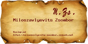 Miloszavlyevits Zsombor névjegykártya